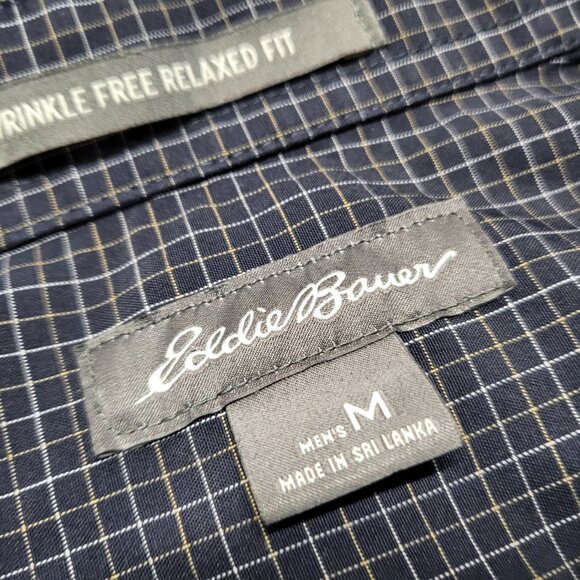 Eddie Bauer Shirt Button Up Mens Medium Relaxed Fit Long Sleeve Wrinkle Free - Picture 9 of 16